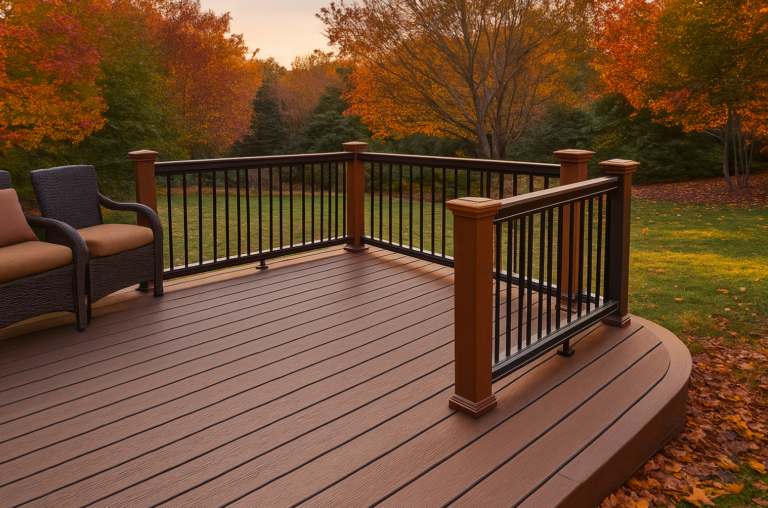 trex deck with railings