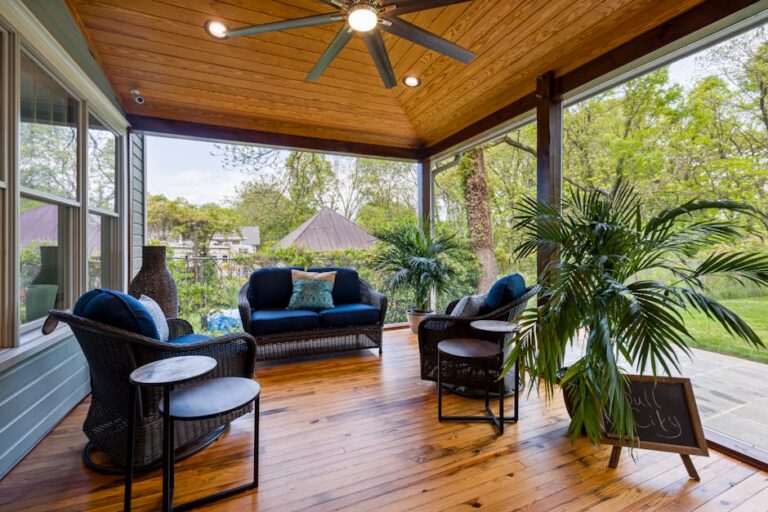 beautiful garden outdoor living space with deck and patio - garden outdoor living
