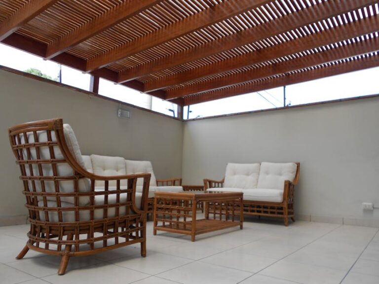 garden outdoor room with pergola and comfortable seating - garden outdoor rooms